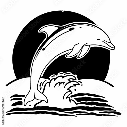 dolphin jumping vector illustration