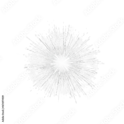 Bright sparkler burst isolated on transparent background