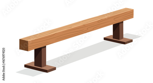 Stylized balance beam illustration, crafted with clear lines and geometric shapes, providing a visual aid for gymnastics-themed projects