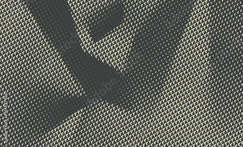 Abstract halftone geometric pattern with diamond dots and shadow texture