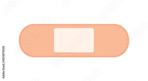 Single adhesive bandage on a clean white surface offering minimalist aesthetic representation of medical care and minor wound protection