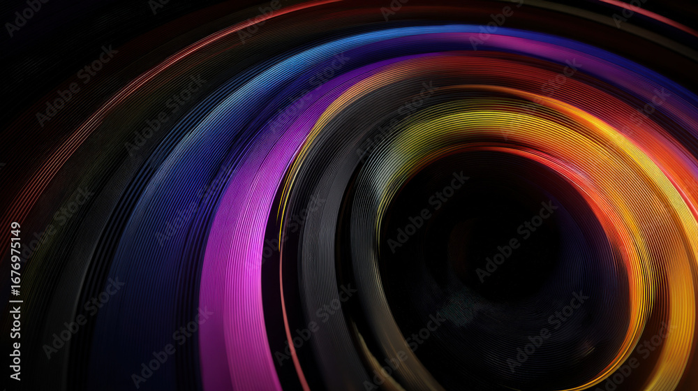Fototapeta premium concentric circles of photon rings expanding outward abstract motion graphic illustration concept scene visual for commercial design use high detail quality stock image illustration concept scene