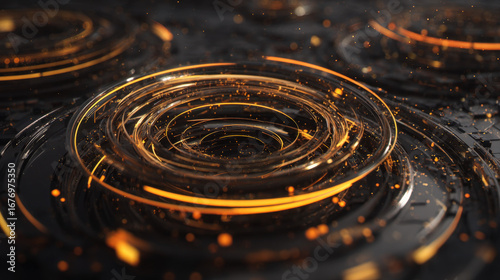 concentric circles of photon rings expanding outward abstract motion graphic illustration concept scene visual for commercial design use high detail quality stock image illustration concept scene
