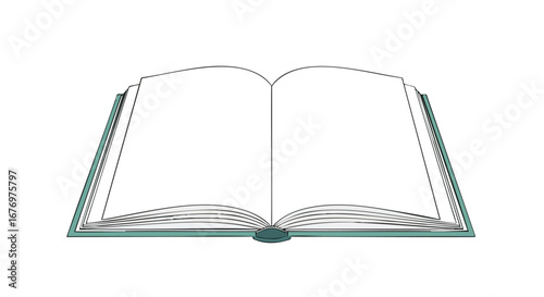 Open book with blank pages ready for writing, studying, or creative design concepts perfect for educational or literary themed illustrations and