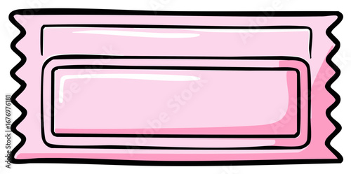 Cute pink candy wrapper illustration with blank space for text ideal for sweet treats