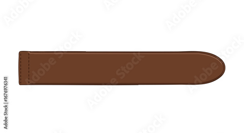 Detailed portrayal of a textured brown leather band, ideal for watch straps or various binding applications offering a blend of durability and