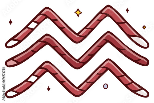 Aquarius astrological horoscope symbol in a cute hand drawn cartoon doodle style