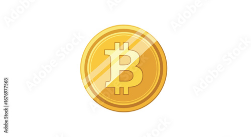 Illustration of a Bitcoin Gold Coin, Symbol of Digital Currency and Financial Innovation representing Decentralized Blockchain Technology