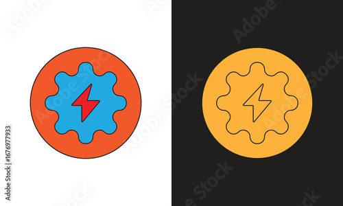 Electric power settings logo. Electric power settings Vector logo icon.