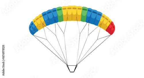 Vibrant parachute illustration showcasing recreational skydiving and adventure air sports activities in a dynamic composition