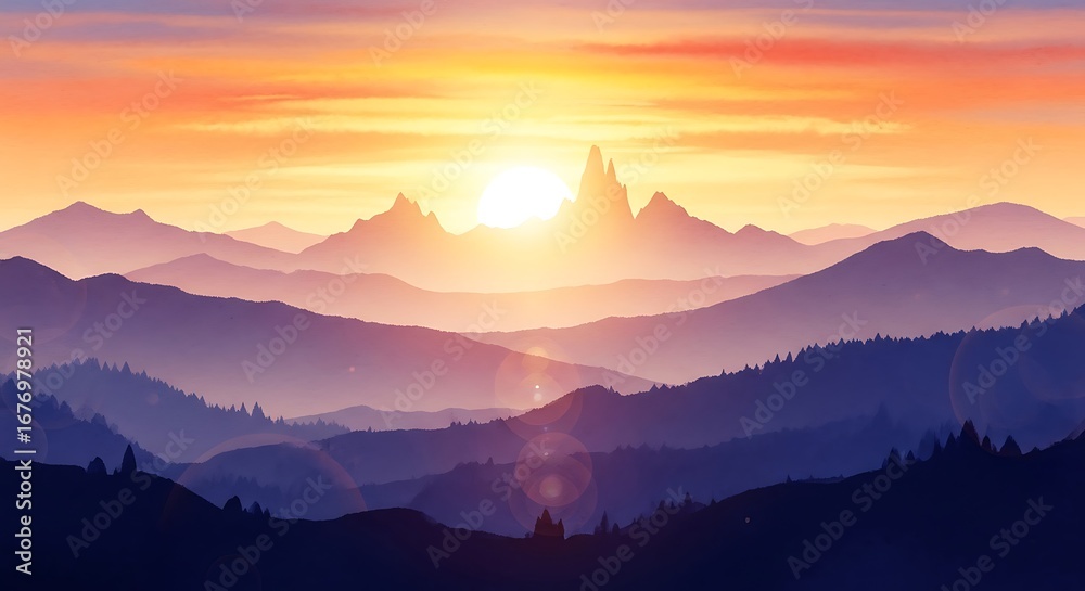Obraz premium Sunrise Mountain Majesty.