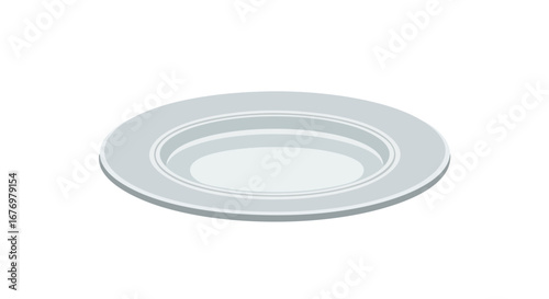 Elegant presentation: A minimalist graphic of a gleaming, pristine, empty plate ready to be filled with culinary delights and visual elegance