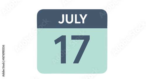 Calendar icon displaying July 17th, emphasizing summer schedules and reminders for important occasions and events planned on that particular day