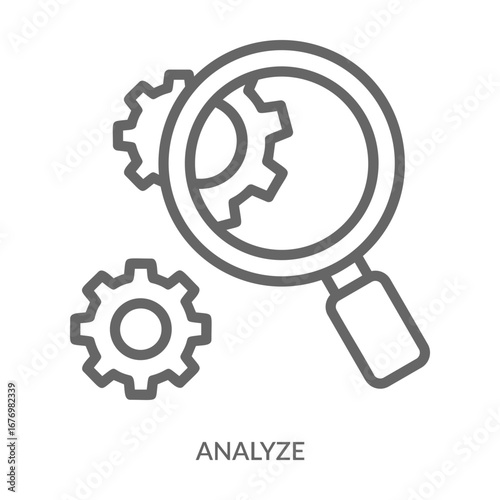 Analyze Icon Line Style. Design Vector Illustration