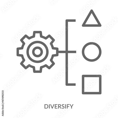 Diversify Icon Line Style. Design Vector Illustration