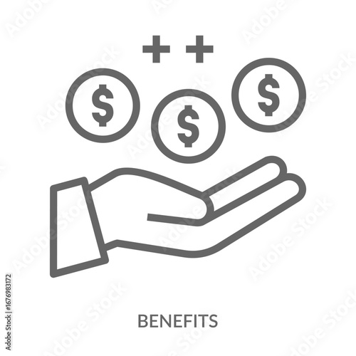 Benefits Icon Line Style. Design Vector Illustration