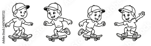 Boy riding on a skateboard