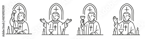 Catholic priest doing a mass celebration
