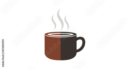 Aromatherapy: A stylish coffee mug graphic illustration with steaming brew for coffee culture and cozy moments depiction