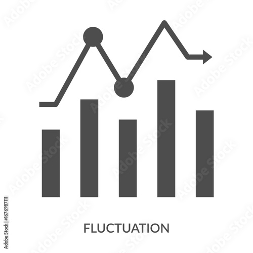 Fluctuation Icon Line Style. Design Vector Illustration