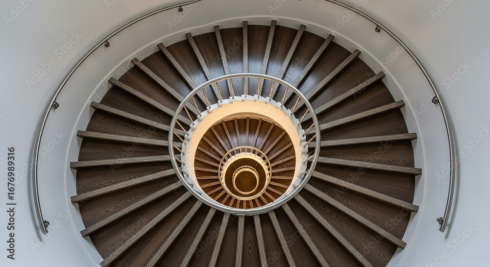 Fototapeta premium Stunning spiral staircase design offers a modern, elegant architectural statement for luxury interiors