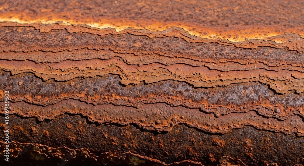 Fototapeta premium Intricate rust patterns and textures create an abstract industrial background with an aged, weathered feel