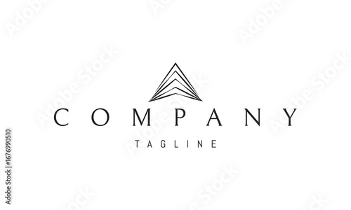 A vector logo featuring an abstract image a triangle made of light, symbolizing energy, clarity, focus, and modern minimalistic design.