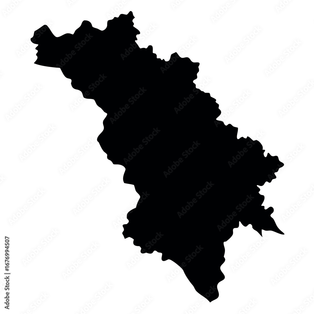 Fototapeta premium Solid black silhouette map of moldova