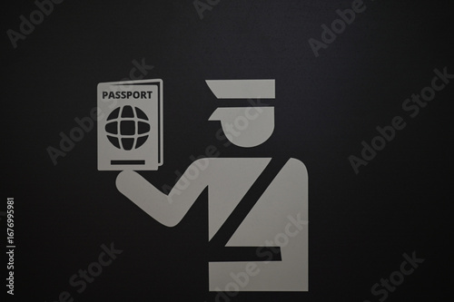 passport control sign at the airport
