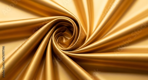 Golden Fabric Texture Close Up.
