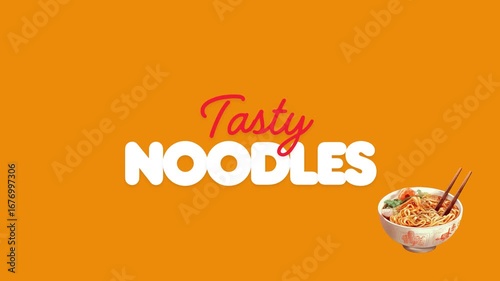 Tasty Noodles animation with text video