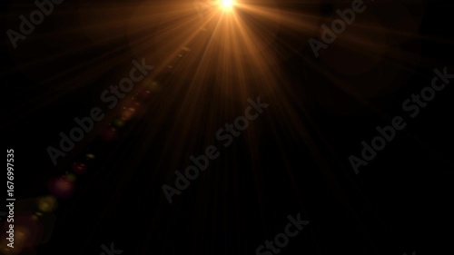 Optical lens flare effect on black backgound