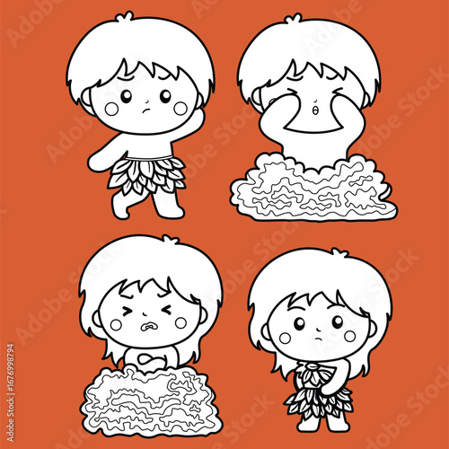 adam and eve story digital stamp