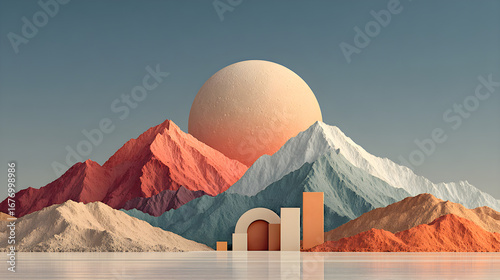 Fototapeta Naklejka Na Ścianę i Meble -  Abstract desert landscape