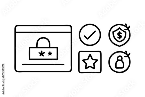 Vector art of collection of basic user interface icons