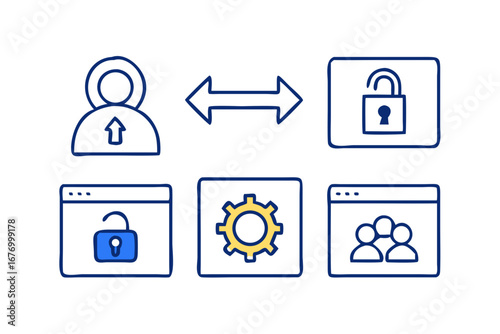 Vector art of collection of interface icons for web and app design