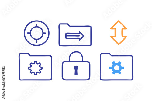 Vector art of collection of interface icons for web design