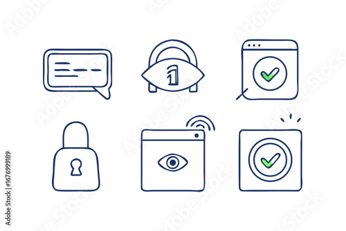 Vector art of collection of security and privacy icons