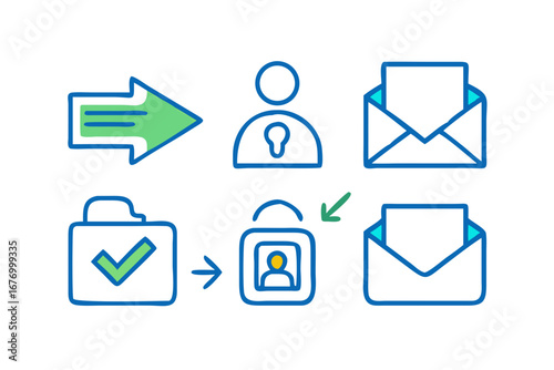 Vector art of hand drawn security icons