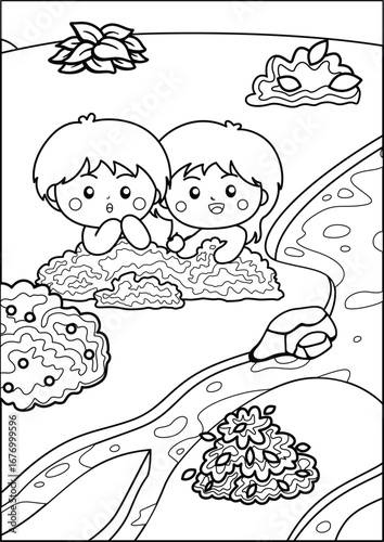 adam and eve coloring page