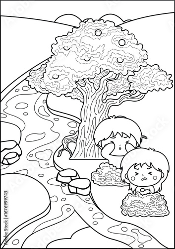 adam and eve coloring page