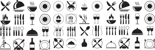 Dining utensils and food symbols fork knife