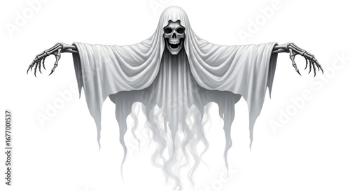 Obraz na płótnie Isolated Ghost With Open Arms