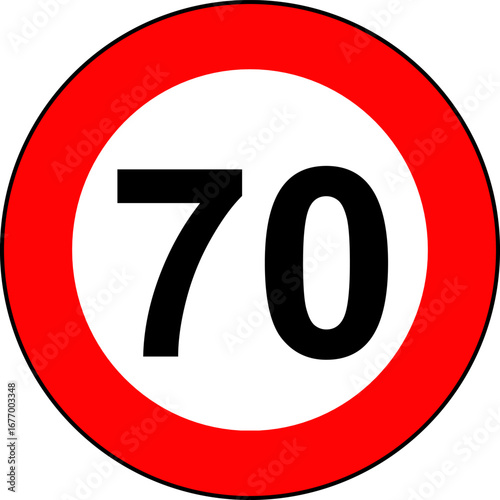 Speed Limit 70 Sign Vector