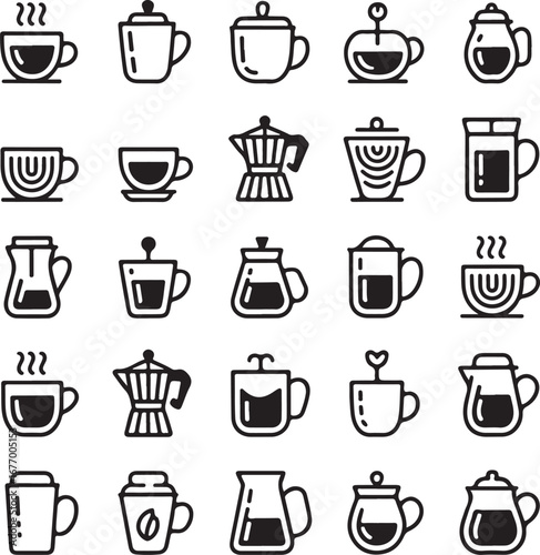 Coffee Brewing Methods Icons