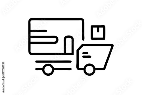 Vector art of delivery truck with package