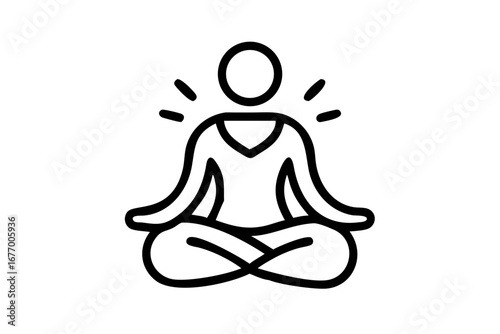 Vector art of meditating person in yoga pose for design
