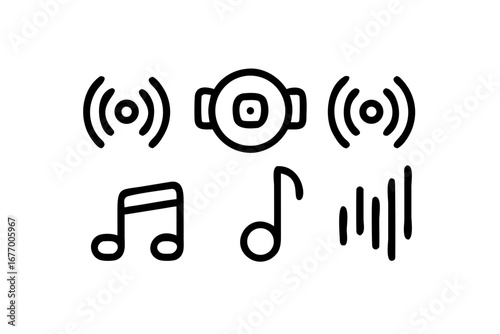 Vector art of music and audio icons for creative projects