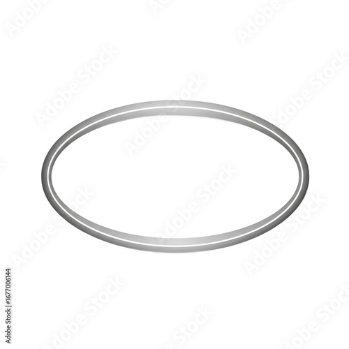 Thin metallic silver ring or hoop isolated on a white background.