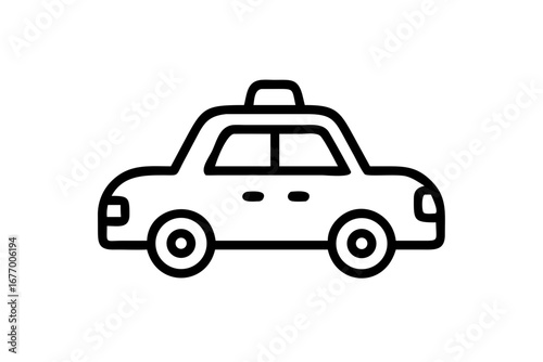 Vector art of taxi cab icon in simple outline style
